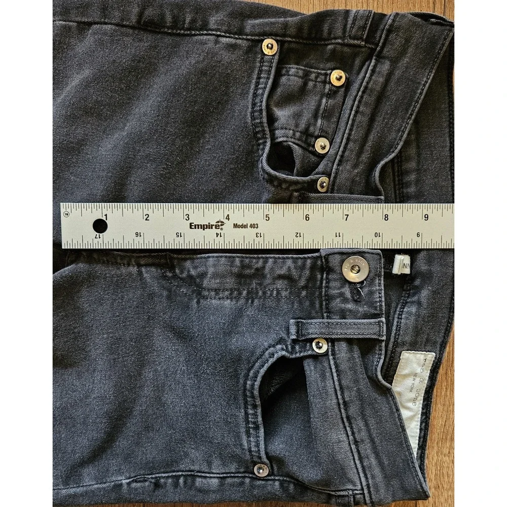 Rag & Bone Ankle Skinny Jeans Size 25 Black Raw Distressed Hem Stretch (24x25)